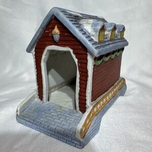 Vintage Christmas village accessories "covered bridge" Christmas Collectibles